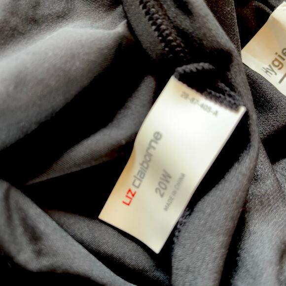 Liz Claiborne One Piece Swimsuit Tummy Panel Underwire Black Halter - Picture 7 of 7